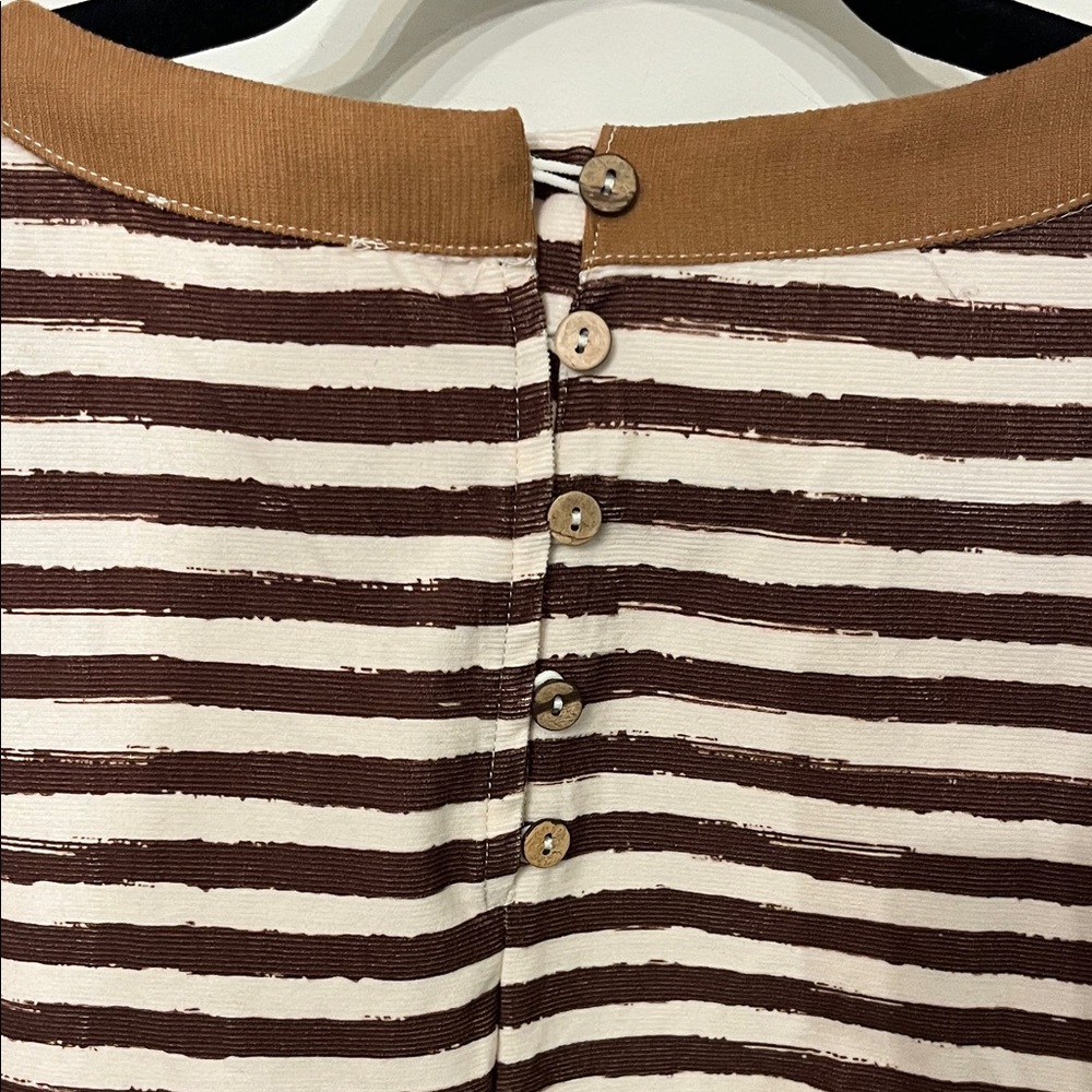 Anniewear Striped Brown and White Mini Dress - Picture 4 of 5